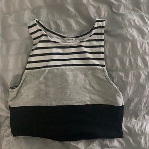 Black white and grey crop top